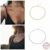 Necklaces CANNER 925 Sterling Silver Choker Necklace Female Clavicle Chain Flat Snake Necklace for Women Jewelry collares Free Shipping