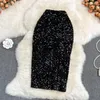 Skirts OL Professional High-waist Sequined Skirt For Fall Winter Women's Style Thin Hip One-step KK1730