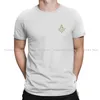 Camisetas masculinas Freemason Gold Square Compass Poliéster Camisetas com estampa branca Trend Tops