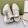 Rhyton designer skor män kvinnor plattform sneakers ess screener canvas casual mode old daddy sko mens lyx vintage logo chunky läder tryckta tränare 1.25 34