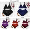 Mulheres sleepwear mulheres sexy cetim seda divisão brilhante camisola conjunto top shorts nightwear lingerie pijamas casa senhoras pijama