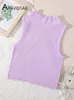 Canotte da donna ATHVOTAR Estate 7 colori Donna Crop Top a coste Maglia senza maniche Casual Streetwear Canotta bianca Dolcevita Reggiseno Senza cuciture Donna