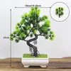 Dekoracyjne kwiaty domowe sztuczne rośliny bonsai mini sztuczne plastikowe zielone drzewo stolika do stolika ogrodu ozdoby ogrodowe