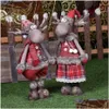 Decorações de Natal Bonecas retráteis Papai Noel Boneco de neve Rena Brinquedos Xmas Figurines Presente para Kid Navidad Ornamento de árvore 211078F Dhb05