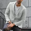 Men's Suits Men Blazer Coat Autumn Solid Long Sleeve Pockets Cotton Linen Slim One Button Casual Jacket For Wedding Costume Homme