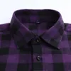 Chemise à carreaux contrastée en flanelle brossée décontractée pour hommes, coupe ajustée, poche poitrine plaquée unique, chemises vichy confortables et douces à manches longues 240119