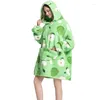 Blankets Parent-child Cloth Winter Oversized Hoodie Sweatshirt Fluffy Wearable Blanket Avocado Fleece Sleepwear Lazy TV Giant