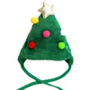 Dog Apparel Hat For Cat Bib Christmas Pet Decoration Wig With Adjustable Tieback Lovely Puppy Costume Holiday Festival D