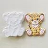 Ferramentas de cozimento moldes de biscoitos de animais de desenho animado, macaco fofo, tigre, leão, coelho, cortador de biscoitos e carimbo, faça você mesmo, aniversário de criança, elefante, ferramenta de fondant