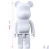 Filmgames Est 1000% 70 cm Bearbrick Evade Glue Zwart.Witte en rode beer cijfers speelgoed voor verzamelaars Berbrick kunstwerk model decor Dhn5S