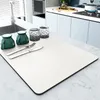 Table Cloth Absorbent Coffee Mats Solid Color Tableware Mat Kitchen Dish Drying Pad Bottle Dinnerware Placemat Floor Rug Quick