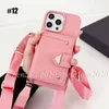 5 Styles Brand Fashion Chain Strap Phone Cases Women's Phone Case Back Cover for ip 15 14 13 12 11 pro max