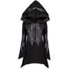 Women's Hoodies Gothic Hoodie Jacket Street Goth Punk Style Black Long Hooded Harajuku Sweatshirts Oversized Zip-up Y2K Outwear Tops