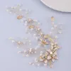 Headpiece Gold Crown Wedding Hair Accessories Pearls Bridal Crowns Bridal Hair Accessories for Women Flowers for African Black Women FG006