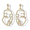 Boucles d'oreilles pendantes tendance, visage d'ange, cils creux en alliage, clou coréen suspendu, bijoux Punk pour femmes, accessoires à Clip