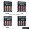 Lipgloss Huda Set Vier Farben Matt Wasserdicht Antihaft Nicht verblassende Lippenstifte Make-up Frauen Kosmetikpflege Großhandel Drop Lieferung Dhfu2