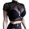 Strumpfbänder Frauen Sexy Körper Harness Gürtel Korsett Leder Dessous Brust Bondage Strumpfband Fetisch Kleidung Rave Goth Zubehör