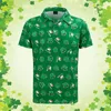 Męskie koszule męskie moda ST Day 3D Digital Drukowane pojedyncze pierś Slim Fit Krótki koszulka Large