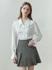 Skirts FSLE Fashion Style Design Sense JK Pleated Skirt For Women 2024 Spring Niche High Waist Irregular Folds Grey Female