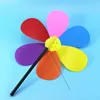 Garden Decorations Six Petals Flower Colorful Plastic Sunflower Windmill Outdoor Pinwheel Kids Yard