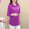 Women's Blouses Korean Solid Color Casual Ladies Clothes 2024 Spring POLO Collar Tops Women Single Breasted Long Sleeve Shirt