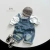 Baumwolle Tasche 2024 Frühling Herbst Kinder Overalls Junge Mädchen Lätzchen Denim Hosen Koreanische Jeans Kleinkind Tragen Kinder Kleidung Für 240124