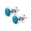 Boucles d'oreilles 1 paire de clous ronds à la mode, petite oreille en pierre opale en acier inoxydable, 6 couleurs de boutons, bijoux pour hommes et femmes