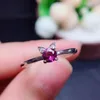 Cluster Rings Colife Jewelry Cute Silver Kitten Ring 4mm Natural Garnet 925 Gift for Woman