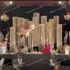 13 pièces/ensemble) décoration de mariage Festive toile de fond passerelle route plomb fleur lampe décor blanc chaîne rideau fleur Stand piste route plomb scène mariage 436