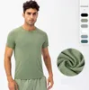 LU-220 Yoga Outfit Mans Running Camisas Compressão Calças Esportivas Fitness Gym Futebol Homem Jersey Sportswear Quick Dry Sport T-Top Designer Moda Roupas Tees Camiseta