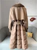 Coats Tasarımcı Kadınlar Erken Sonbahar ve Kış Koleksiyonu Mink yaka yün tasarımcısı Sonbahar Kış Kış Çift Taraflı Naylon Ceket Zarif Sıcak Moda Yüksek Kalite