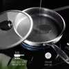 ステンレススチールフライドパンホーム高品質のフライドステーキノンスティーク汎用誘導クッカーハニカムWOK PANS264F