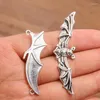 Charms 6PCS 2 Styles Wholesale Mixed Alloy Antique Bat Halloween For Jewelry Making DIY Handmade Animal Connector