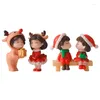 Dekoracyjne figurki Wesołych świątecznych pary miniaturowe Święty Mikołaj Snowman Micro Krajobraz Ozdoby do dekoracji biurka do domu dekoracje