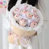 Decorative Flowers Knitting Wool Cute Little Animal Piggy Flower Bouquet Simulation Piglet Home Ornaments Handmade Gifts For Girlfriend