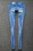 Damskie dżinsy High Street Ręcznie robione diamentowy błyszczące ołówek moda moda rozciągnąć chude dżinsowe spodnie Q666