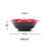 Miski Czarnoczerwone podwójnie kolorowe serie Roll Mouth Bowl Koreański makaron ryżowy zupa z zupa stolik naśladowanie porcelanowe zastawa stołowa