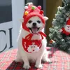 Hundkläder valp upp bib claus höst kostymer jul kattklänning år och hattar älg husdjur härlig santa hattkläder stor vinter
