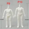 Original Piccodo P9 P10 Doll Body Svart Vit Movel Beable Ball Joint Dolls Lämpliga för GSC STO YMY 112 BJD HEAD 240129