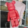 Movie Games Est 1000% 70Cm Bearbrick Evade Glue Preto.Figuras de urso branco e vermelho brinquedo para colecionadores Berbrick Art Work Model Decor Dhn5S