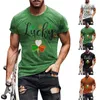 Herr t -skjortor överdimensionerade skjorta unika St. Patrick's Day tryckt män blus elegant rund hals korta ärmar sport blusa maskulina