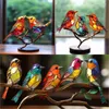 Estatuetas decorativas de metal beija-flor pássaro arte de parede decoração para casa jardim ao ar livre estátuas esculturas miniaturas ornamentos quarto