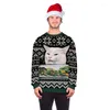 Kvinnors tröjor kvinnor män ful jultröja roliga katt snöflingor tacky jumpers topps trackover xmas hoodie tröja