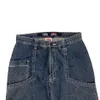 Amerikaanse Y2k Jeans Heren Straatkleding Grote Zak Letter Gedrukt Baggy Jeans Zwarte Broek Gothic Wijde Pijpen Rechte Pijpen Broek 240122