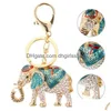 Porte-clés Longes Porte-clés Éléphant Porte-clés Sac Pendentif Accessoires Anneaux Fob Alliage Ornements Drop Livraison Accessoires De Mode Dh8Ds