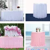 Table Skirt 4FT/6FT/9FT Tulle Wedding Decoration Home Birthday Party Sign-in Desk Dessert Cover Decor