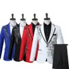 Traje elegante de dos piezas con apliques para hombre, traje para banquete de boda, baile, graduación, Navidad, Blazer para hombre, estilo chino 240125