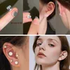 Stud Earrings 5 Pairs Hypoallergenic Stainless Steel Non-piercing Round Cubic Zirconia Magnetic For Women Men 4mm-8mm