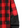 Luclesam Men Plaid Splice Hoodie Mens Fashion Streetwear Classic Flannel Long Sleeve Hooded Shirts Sudaderas Hombre 240122