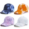 Casquettes de baseball Coloré Cravate Teinture Casquette Multicolore Impression Irrégulière Baseball Mode Femme En Plein Air Streetwear Chapeaux D'été